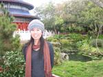 Sonya in a Chinese garden including replica Temple of Heaven